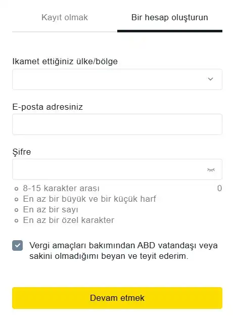 MT5 Mobile için Exness Hesabı Oluşturma